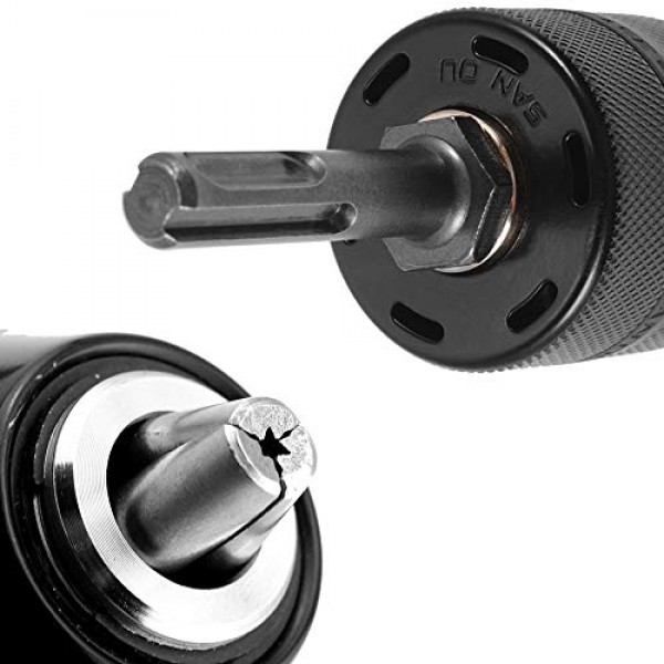 1/2 -20UNF 2-13MM 용량 충격 열쇠가없는 드릴 척 드릴링 어댑터 변환기 (잠금 장치 및 SDS 플러스 생크 어댑터 하드웨어 도구 포함)