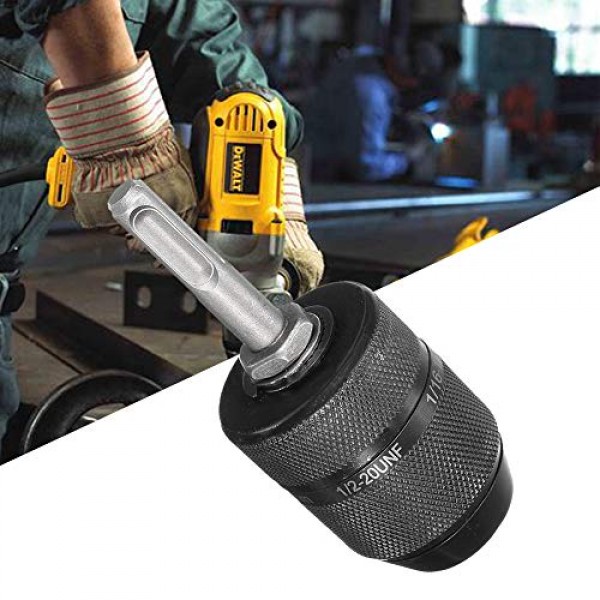 1/2 -20UNF 2-13MM 용량 충격 열쇠가없는 드릴 척 드릴링 어댑터 변환기 (잠금 장치 및 SDS 플러스 생크 어댑터 하드웨어 도구 포함)