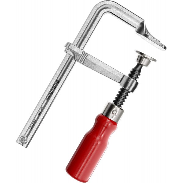 나무 손잡이 CF 60(60mm)이 있는 Hultafors 나사 클램프 - 523123 - 좁은 공간에 더 쉽게 접근 가능 - 기울어진 압력판이 있는 강력하고 탈착 가능한 검은색 나사