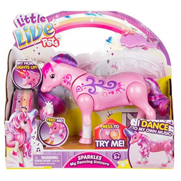 Little Live Pets - 반짝임 My Dancing Interactive Unicorn | 춤과 조명, 음악 - 몰입감 넘치는 재미 - 배터리 포함 | 5세 이상