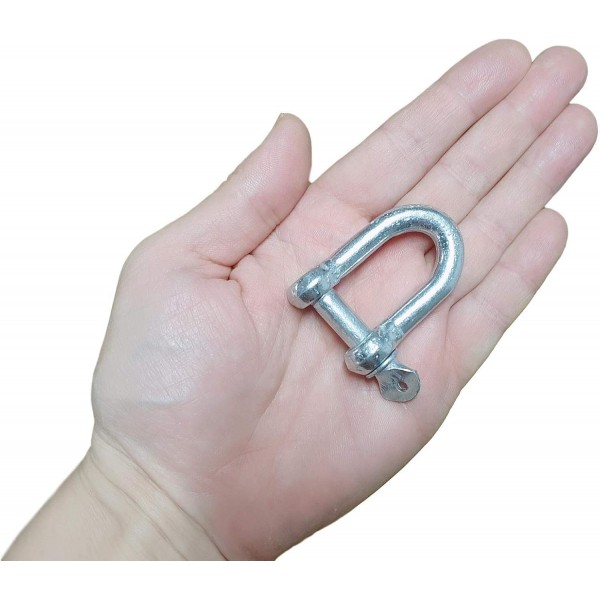 (10개들이 팩) 아연 도금 강철 걸쇠 10mm, D Links 후크 걸쇠 클립. 중장비 건설용 강철 사슬 강철 걸쇠 (10)