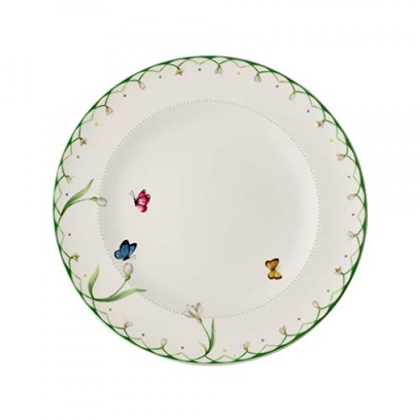 Villeroy & Boch 다채로운 봄 디너 플레이트, 10.5인치, 프리미엄 도자기, 화이트/컬러