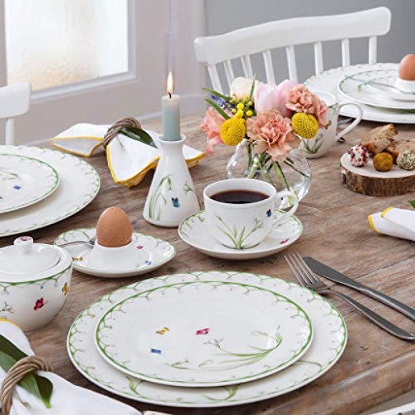 Villeroy & Boch 다채로운 봄 디너 플레이트, 10.5인치, 프리미엄 도자기, 화이트/컬러