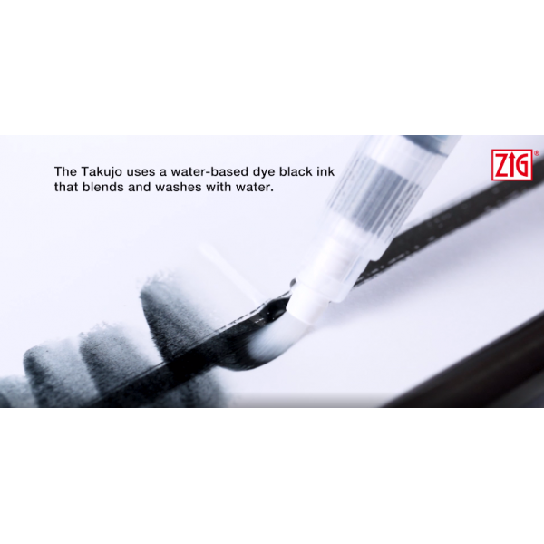 쿠레타케 MANNEN MOUHITSU TAKUJO 붓펜 (No.8) 리필 가능 레터링, 캘리그래피, 일러스트레이션용, AP 인증 (펜 1개와 리필 잉크 2개 세트)