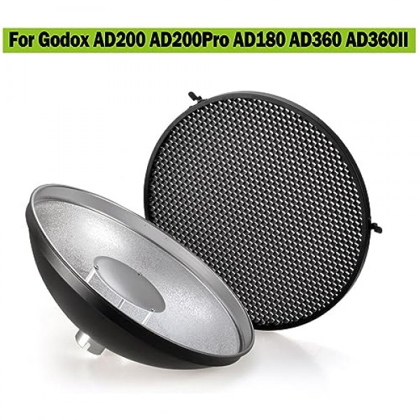 Godox AD-S3 뷰티 디쉬 리플렉터 Godox AD200 AD200Pro 포켓 플래시 모노라이트 Godox AD180 AD360 AD360II 플래시 스피드라이트 스피드라이트(벌집 커버 포함)