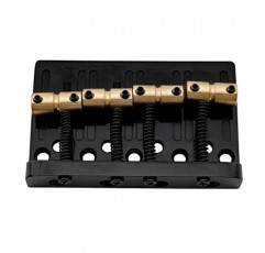 Musiclily Pro 19mm 4현 베이스 하드테일 브릿지(브라스 새들 및 스틸 플레이트 포함), 블랙