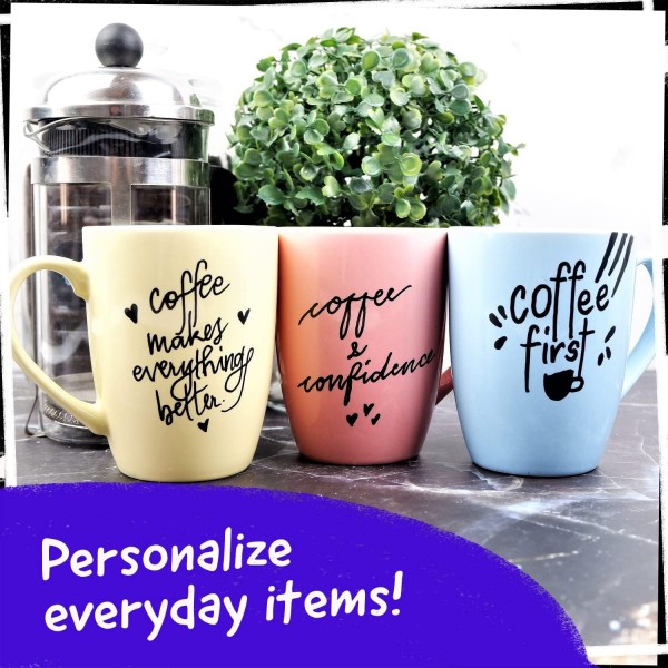 Funcils Rocks Glass Wood Canvas 용 아크릴 펜 5 개 - 검정색 아크릴 마커 1mm, 3mm, 6mm, 10mm, 15mm 팁. 아크릴 펜은 성인과 어린이 모두에게 이상적입니다. 버라이어티 팩 블랙