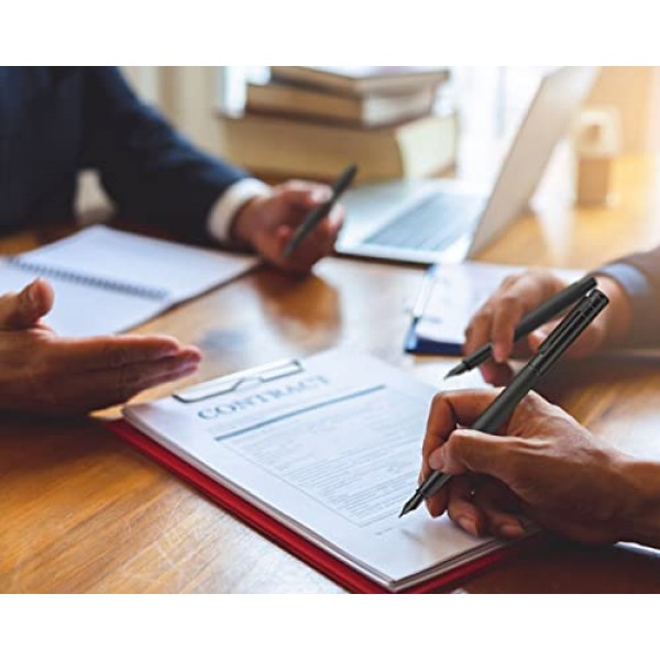 블랙 포레스트 만년필 고급 펜촉 클래식 디자인, 컨버터 및 금속 펜 케이스 세트, Asvine 제작