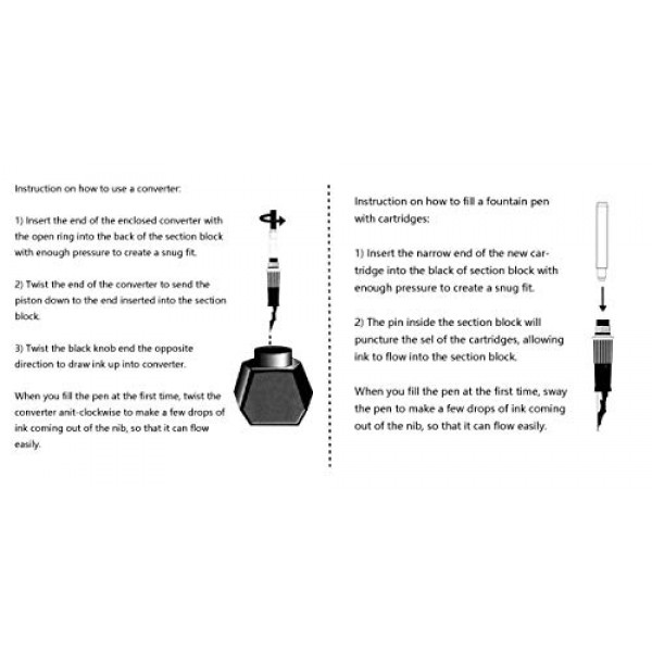 블랙 포레스트 만년필 고급 펜촉 클래식 디자인, 컨버터 및 금속 펜 케이스 세트, Asvine 제작