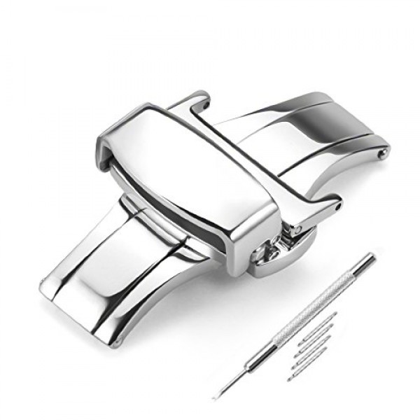 IStrap 스테인레스 스틸 배포 걸쇠 버클 고정 골드 블랙 실버 로즈 골드 시계 밴드 걸쇠 16mm 18mm 20mm 22mm