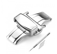 IStrap 스테인레스 스틸 배포 걸쇠 버클 고정 골드 블랙 실버 로즈 골드 시계 밴드 걸쇠 16mm 18mm 20mm 22mm