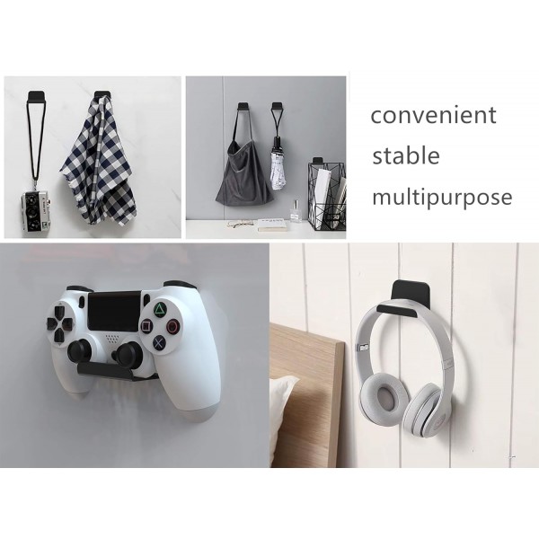 헤드폰/컨트롤러용 sciuU 월 마운트, [2개] 홀더, 접착식 3M 행거, XBox One/시리즈 S X/PS5/PS4의 게임 패드용 범용 후크 액세서리, 나사 없음, 흰색 흰색 컨트롤러 월 마운트 