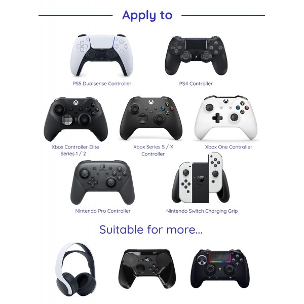 헤드폰/컨트롤러용 sciuU 월 마운트, [2개] 홀더, 접착식 3M 행거, XBox One/시리즈 S X/PS5/PS4의 게임 패드용 범용 후크 액세서리, 나사 없음, 흰색 흰색 컨트롤러 월 마운트 
