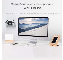 헤드폰/컨트롤러용 sciuU 월 마운트, [2개] 홀더, 접착식 3M 행거, XBox One/시리즈 S X/PS5/PS4의 게임 패드용 범용 후크 액세서리, 나사 없음, 흰색 흰색 컨트롤러 월 마운트 