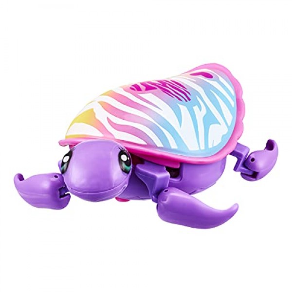 작은 살아있는 애완동물 26348 Lil, S9 단일 팩 스타일 다양함, 대화형, 애니메이션 전자 거북이, 걷기 및 수영 동작, 수집 가능한 애완동물 캐릭터 장난감