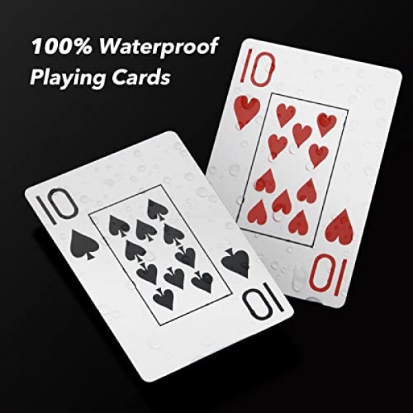 카드 놀이 2 데크 텍사스 홀덤 포커용 방수 플라스틱 포커 카드 Go Fish 및 기타 카드 게임 점보 인덱스 2.5 x 3.5