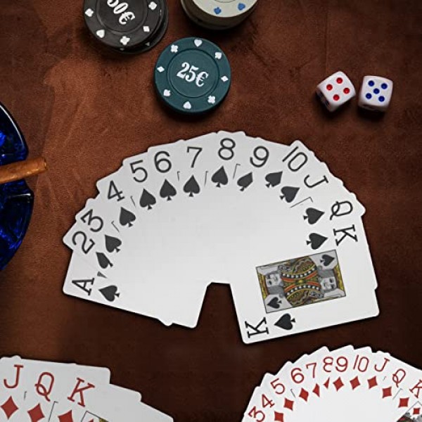 카드 놀이 2 데크 텍사스 홀덤 포커용 방수 플라스틱 포커 카드 Go Fish 및 기타 카드 게임 점보 인덱스 2.5 x 3.5