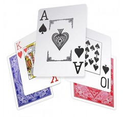 카드 놀이 2 데크 텍사스 홀덤 포커용 방수 플라스틱 포커 카드 Go Fish 및 기타 카드 게임 점보 인덱스 2.5 x 3.5