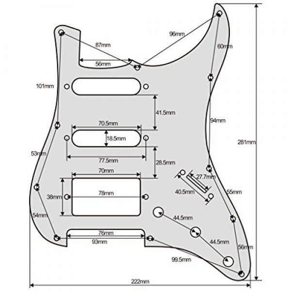 11 홀 Strat HSS 픽가드 기타 스크래치 플레이트(미국/멕시코 제작 표준 Strat 모던 스타일 기타 교체, 4Ply 빈티지 그린 펄)