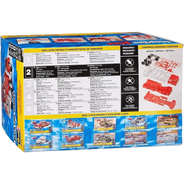 Revell 11225 Max Mack Fire Pumper, 플러그인 키트, 상세 모델 키트, 트럭 키트 1:32, 멀티컬러