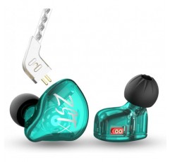 Yinyoo KZ ZST X 하이브리드 1BA + 1DD 인 이어 모니터 이어 버드 다이나믹 인 이어 이어폰 헤드폰이있는 균형 전기자 HiFi 헤드셋 Cyan mit Mikrofon