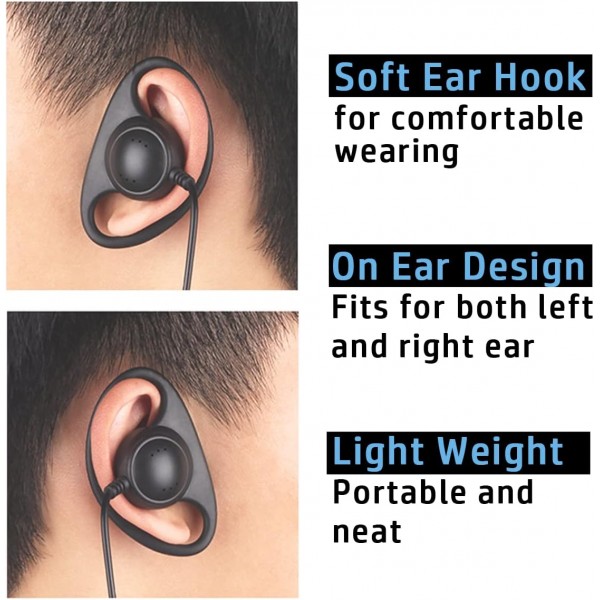 NEWASHAN D 형 이어폰 헤드셋 HYT Hytera 라디오 BD502 BD502i PD402i PD482i PD502 TC500S TC508 TC1600 Power446 워키 토키 2 핀 클립 귀고리