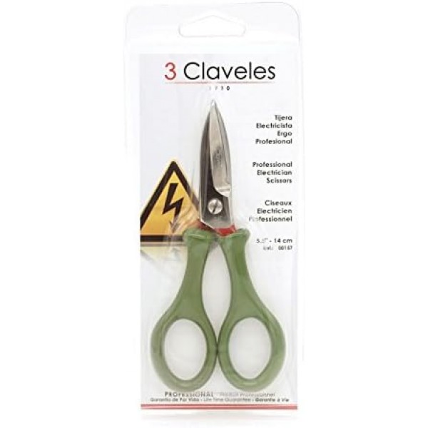 3 Claveles Electrician의 가위 - 5.5 인치 빨강
