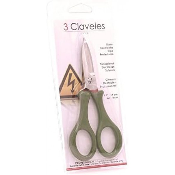 3 Claveles Electrician의 가위 - 5.5 인치 빨강