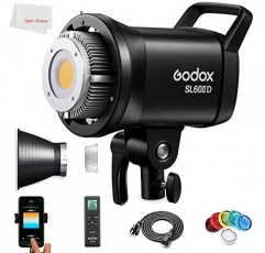 Godox SL60IID LED 조명, 5600K 스튜디오 비디오 조명, Bowens 마운트 LED 조명, 최대 70Ws CRI 96+ TLCI 97+, 8개 FX 효과, 앱 제어, RC-A6 리모컨 포함