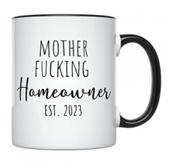 YouNique는 새 집을 위한 집 따뜻하게 머그잔, 11온스, 여성 및 남성을 위한 집들이 컵, 새 주택 소유자 컵, 주택 소유 머그, 최초 주택 구매자 커피 머그(검은색 손잡이)를