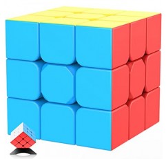 Jurnwey Speed ​​Cube 3x3x3 스티커 없는 큐브 튜토리얼 - 빠르고 부드럽게 회전하는 매직 큐브 3x3 퍼즐 게임 어린이와 성인을 위한 두뇌 장난감