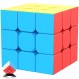 Jurnwey Speed ​​Cube 3x3x3 스티커 없는 큐브 튜토리얼 - 빠르고 부드럽게 회전하는 매직 큐브 3x3 퍼즐 게임 어린이와 성인을 위한 두뇌 장난감