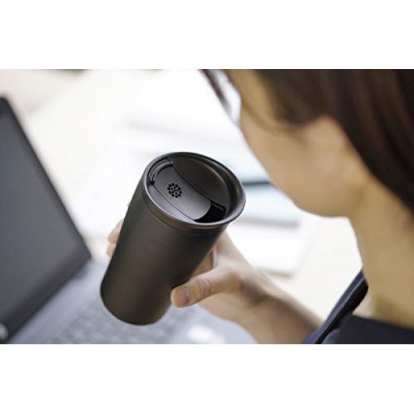 HARIO STF-300-B 텀블러, 블랙, 10.1 fl oz(300 ml), 뚜껑이 있는 보온 텀블러