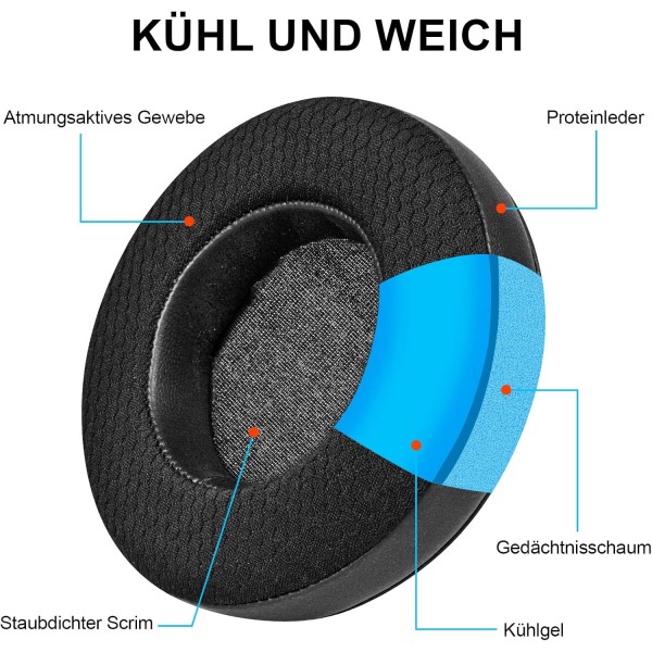 냉각 젤 DT 770 PRO 이어 패드, DT770/Pro DT880/Pro DT 990/Pro/MMX300/TYGR 300R 헤드폰과 호환되는 교체 패드 교체용 이어 패드