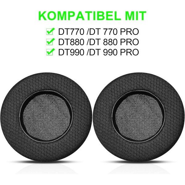 냉각 젤 DT 770 PRO 이어 패드, DT770/Pro DT880/Pro DT 990/Pro/MMX300/TYGR 300R 헤드폰과 호환되는 교체 패드 교체용 이어 패드