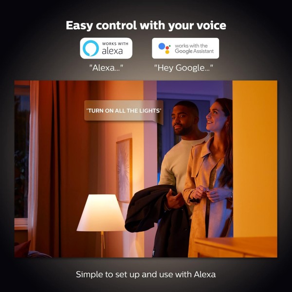 Philips Hue White & Color Ambiance GU10 LED 램프 더블 팩, 앱을 통해 제어 가능, Amazon Alexa(Echo, Echo Dot) + Smart Button과 호환, 설치 없이 편리한 디밍