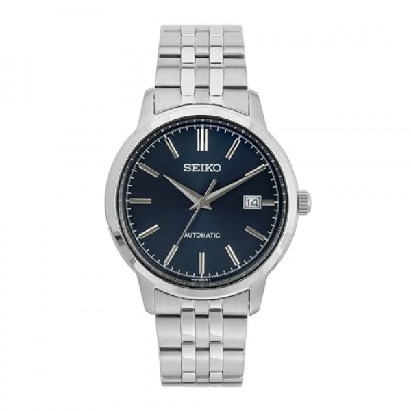 세이코 남성용 아날로그 오토매틱 시계, 스테인리스 스틸 스트랩 SRPH87K1, 블루