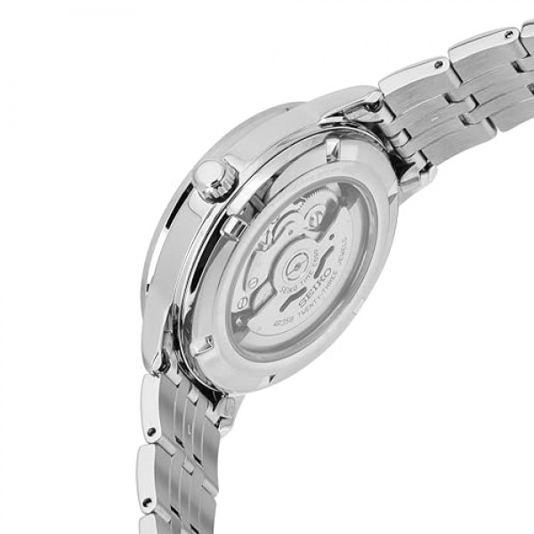 세이코 남성용 아날로그 오토매틱 시계, 스테인리스 스틸 스트랩 SRPH87K1, 블루