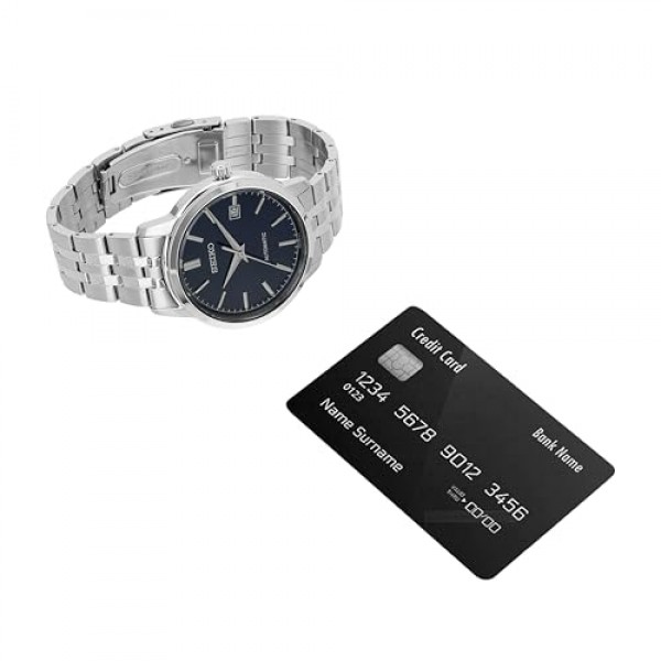 세이코 남성용 아날로그 오토매틱 시계, 스테인리스 스틸 스트랩 SRPH87K1, 블루