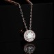 JewelryPalace 라운드 1ct Moissanite 헤일로 체인 펜던트, 시뮬레이션 다이아몬드 신부 보석 세트, 목걸이 여성 실버 925 목걸이 여성 스톤, 보석 소녀 여성용 선물 로즈 골드 4