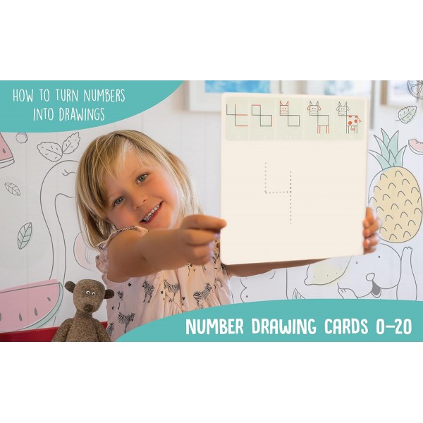 MD CREATIVE 123 Draw With Me 동물 그리는 법 배우기 미취학 아동을 위한 단계별 생일 선물 3 4 5 6 숫자 0-20