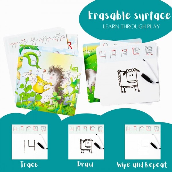 MD CREATIVE 123 Draw With Me 동물 그리는 법 배우기 미취학 아동을 위한 단계별 생일 선물 3 4 5 6 숫자 0-20