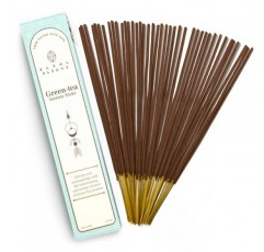 녹차 향 스틱, 유기농 손으로 담근 향, 천연 허브 및 아로마 성분, 내부에 스틱 40개 포함, 연소 시간 45-60분, 영적 선물, Karma Pledge 향