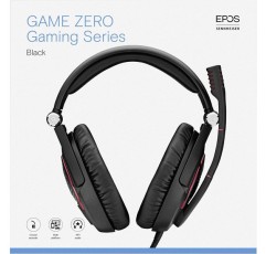 EPOS l Sennheiser Game Zero Closed Acoustic Over-Ear 게임용 헤드셋, 3.5mm 잭 - PC Mac PS4 PS5 Xbox Series X Xbox One 스위치, 유선 헤드폰, 음소거 기능이 있는 유연한 마이크 암