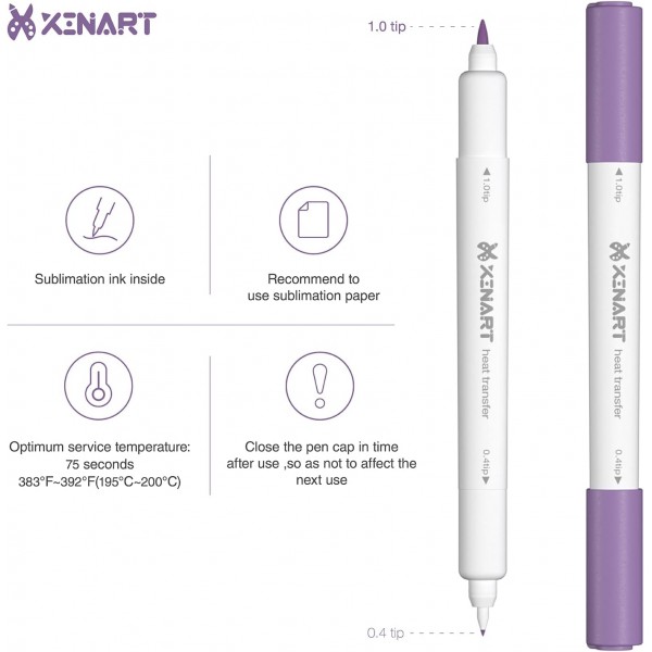 Cricut Joy 전용 XINART 펜, Cricut Mug Press/Infusible 펜과 호환되는 듀얼 팁 승화 잉크 펜 36 팩(0.4 팁 및 1.0 팁) Joy 전용 승화 잉크 펜의 열 프레스 프로젝트