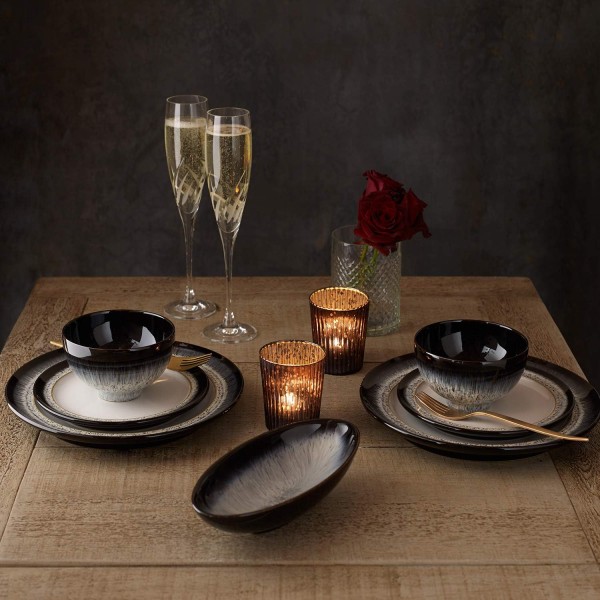 Denby Halo 12피스 식기 세트, 스톤 그레이, 24 x 35.5 x 30.5cm