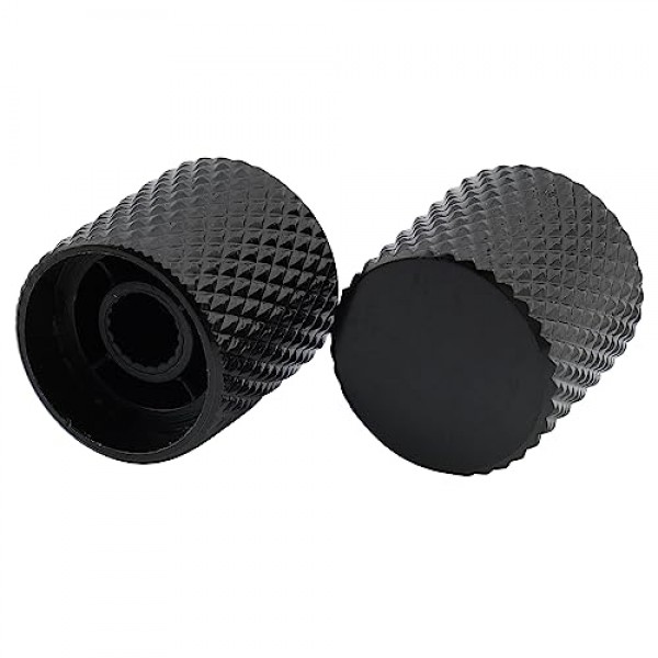Musiclily 미터법 6mm 메탈 기타 플랫 탑 돔 손잡이 펜더 텔레캐스터 텔레 일렉트릭 기타 정밀 베이스, 블랙(4개)용 볼륨 톤 컨트롤 손잡이