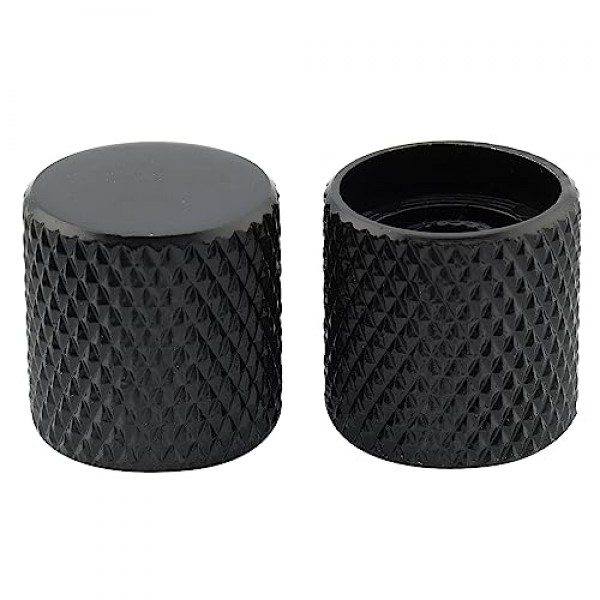 Musiclily 미터법 6mm 메탈 기타 플랫 탑 돔 손잡이 펜더 텔레캐스터 텔레 일렉트릭 기타 정밀 베이스, 블랙(4개)용 볼륨 톤 컨트롤 손잡이