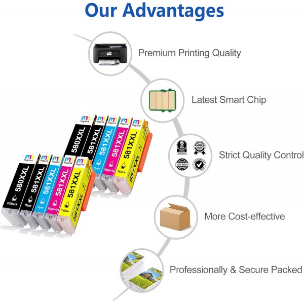 Magisink PGI-580XXL CLI-581XXL Canon 잉크 카트리지와 호환 PGI-580 CLI-581 580 581 XXL For Canon PIXMA TR7550 TR8550 TS6150 TS6151 TS6250 TS9550 TS6250 TS9550 TS9051C TS7