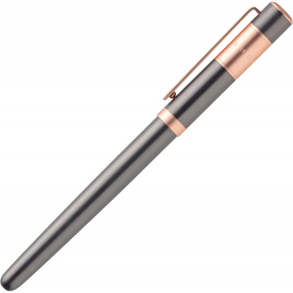 Hugo Boss 리본 수성펜, 황동, 로즈 골드 PVD, 회색, 치수: L 138mm x D 10mm, HSR0985D